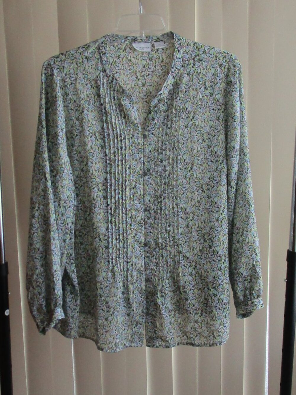 Liz Claiborne Chiffon Blouse woman 2X - white/multi-color floral print